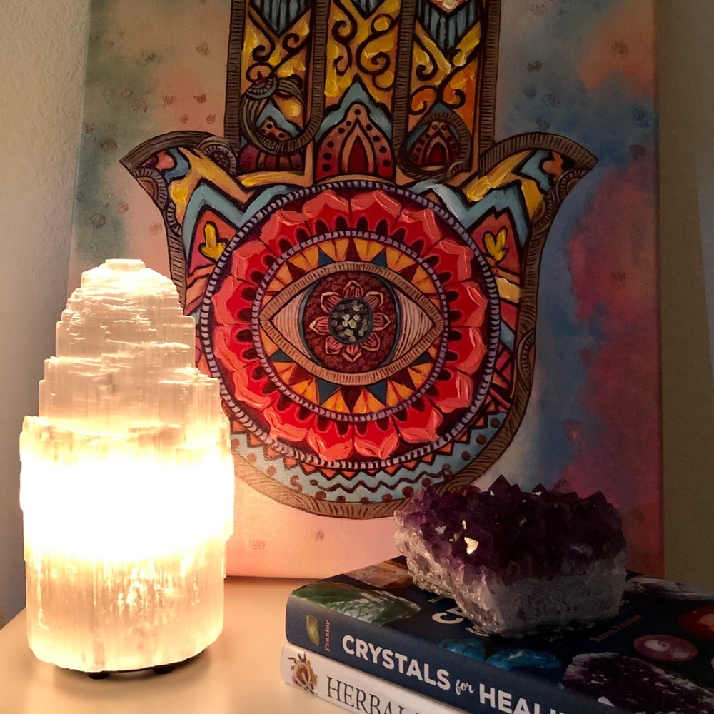 Natural selenite Lamp